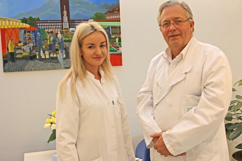 Prof. Dr. Here folkerts mit PJ-lerin Kornelija Kalvaityte